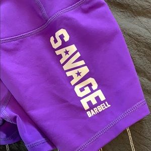 Purple savage barbell crossfit shorts